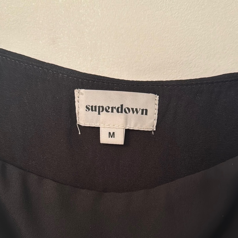 Superdown Black Crop Top with Rhinestone Straps - Picture 5 of 5